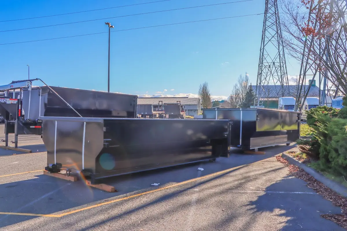 Roll-off dumpster ready for waste disposal at job site for Roofing Dumpster Rental in McCook